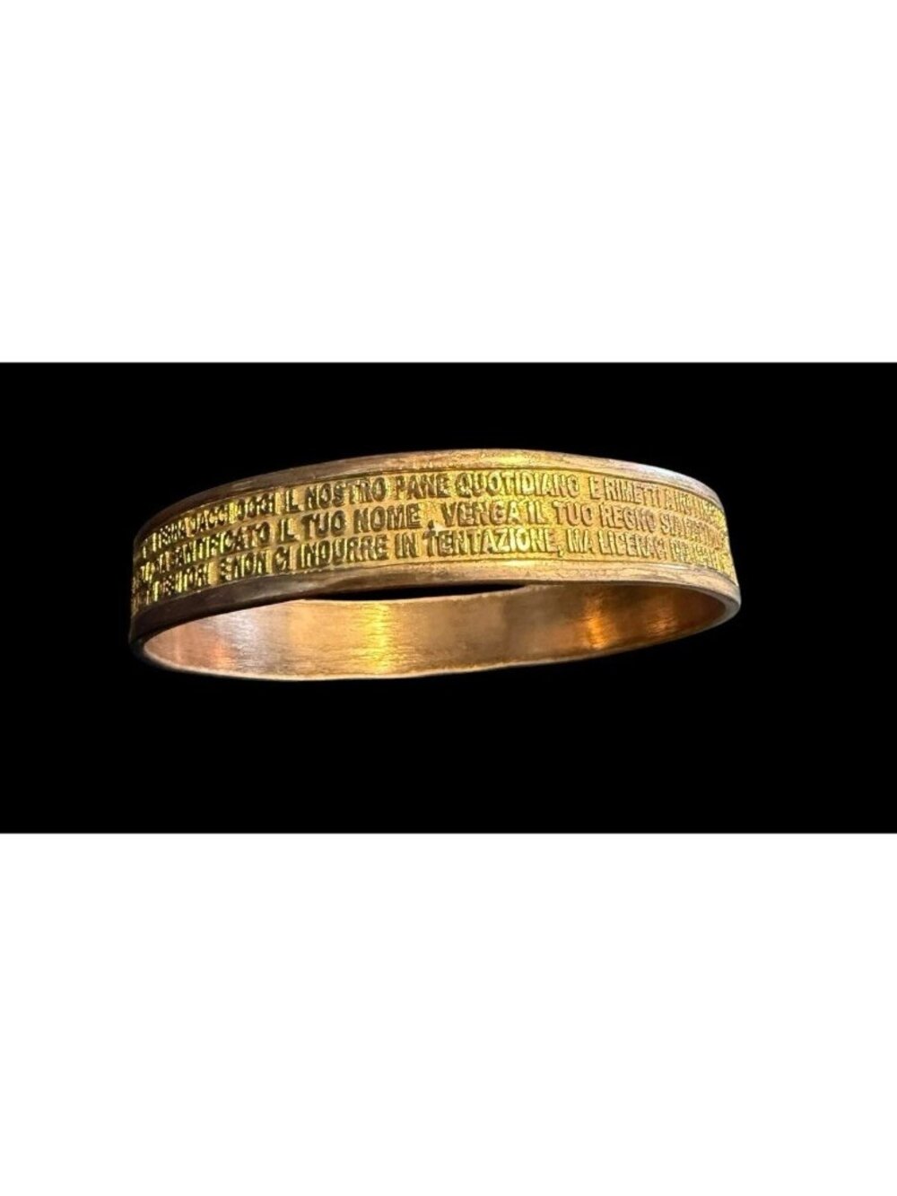 Bronzallure Italy Bracelet Gold Tone Bronze Padre Nostro Lord’s Prayer Bangle